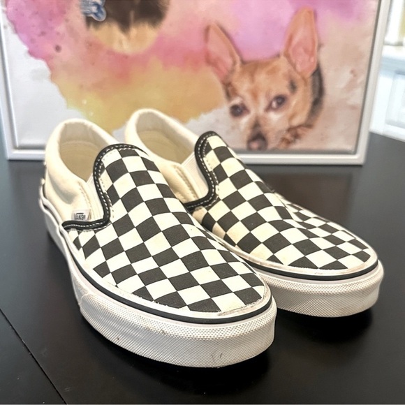 Vans Black and White Checkerboard Slip-Ons - Picture 2 of 3